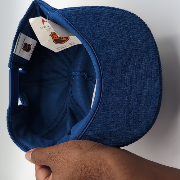 The Krystal| NWT Vintage NHL Buffalo Sabres Blue Corduroy Sports Cap Snap Back - Picture 11 of 12